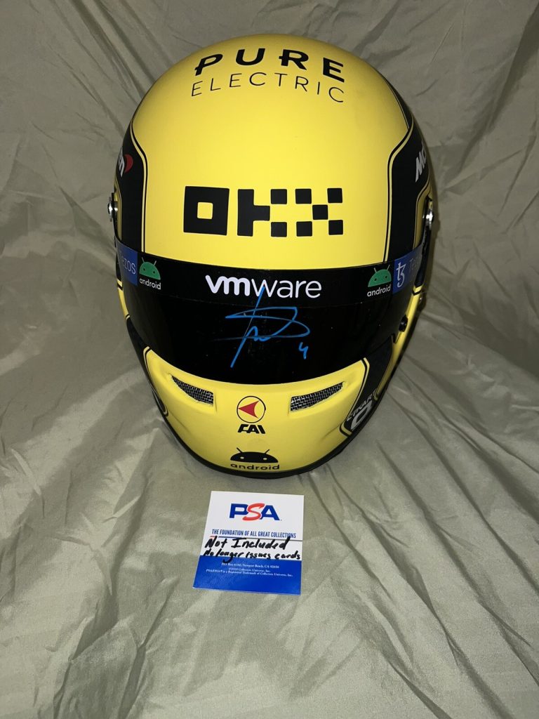Lando Norris Signed 1:1 Full Size Helmet Replica 2023 Season Mclaren PSA/DNA