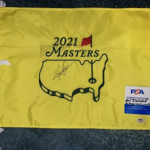 Hideki Matsuyama Signed Official 2021 Masters Flag 2021 Masters Champion PSA/DNA
