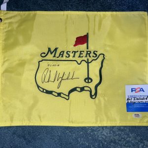 Phil Mickelson Signed Official Undated Masters Flag 3x Masters Champ PSA/DNA