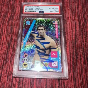Michael Phelps Signed 2012 Panini Adrenalyn XL London Glitter Foil Card PSA/DNA