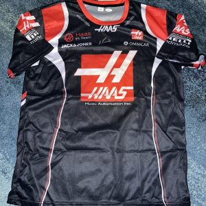 Kevin Magnussen Signed Haas Racing Shirt Champion Superstar JSA Auth