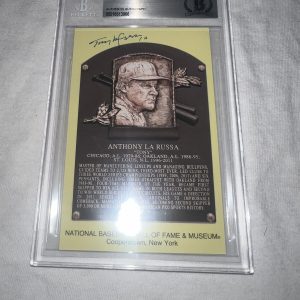 Tony LaRussa Signed Official Baseball HOF Plaque Postcard Cardinals Beckett #2