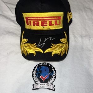 Lance Stroll Signed Pirelli Podium Hat Aston Martin Star Future Champ Beckett