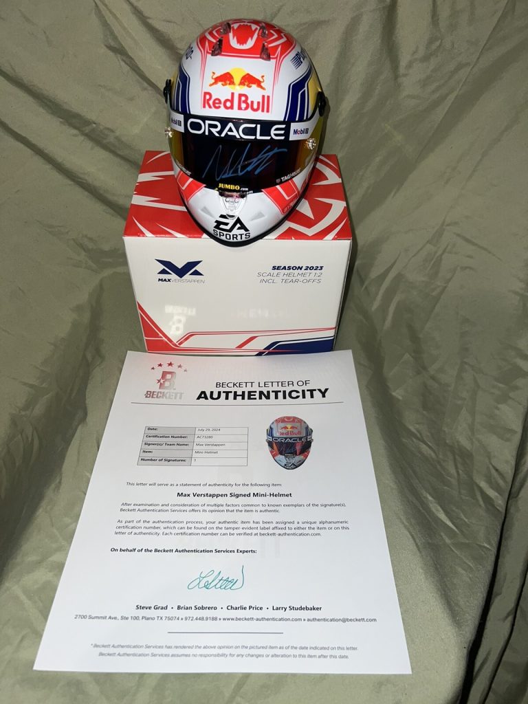 Max Verstappen Signed Official 2023 Season Mini Helmet 1:2 3x Champ Beckett LOA
