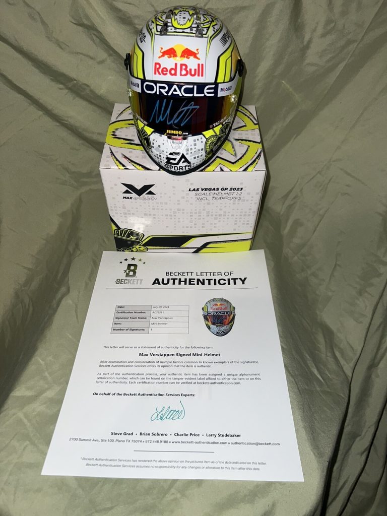 Max Verstappen Signed Official 2023 Las Vegas GP Mini Helmet 1:2 1st Beckett LOA