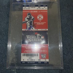 Jon Lester Signed 2013 World Series Game 1 Ticket Champs Auto Grade 10 Beckett
