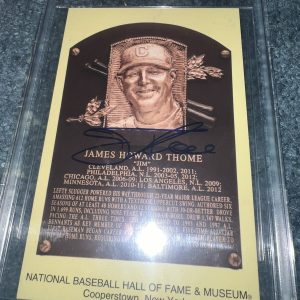 Jim Thome Signed Official Baseball HOF Plaque Postcard Auto Grade 10 Beckett