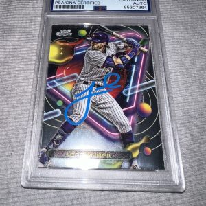 Jeff McNeil Signed 2023 Topps Chrome Trading Card New York Mets Star PSA/DNA