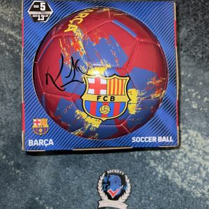 Ronaldinho Signed Official FC Barcelona Soccer Ball Legend Dino Star Beckett