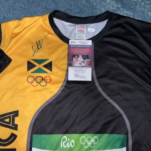 Usain Bolt Signed Puma Rio Olympics Jersey Gold Medal 8x Jamaica JSA Auth #5