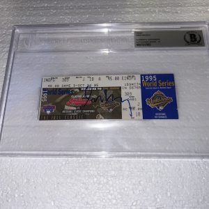 Greg Maddux Signed Official 1995 World Series Game 3 Ticket Beckett Auto 10