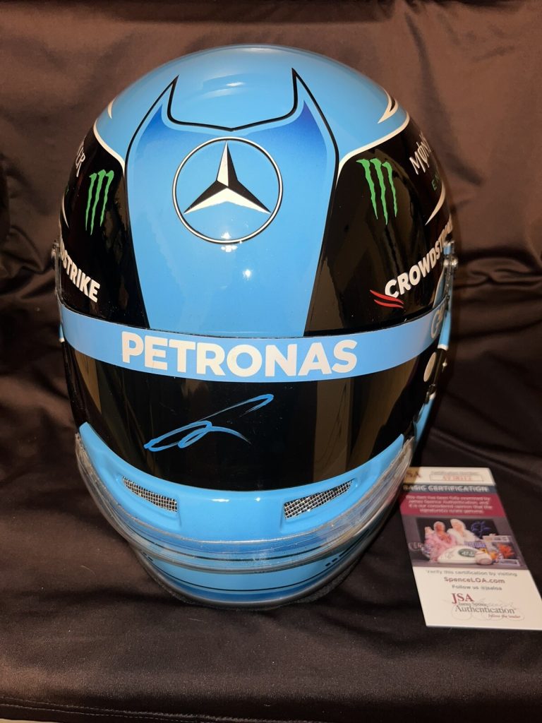 George Russell Signed 1:1 Full Size Helmet 2023 Season Mercedes Star JSA Auth