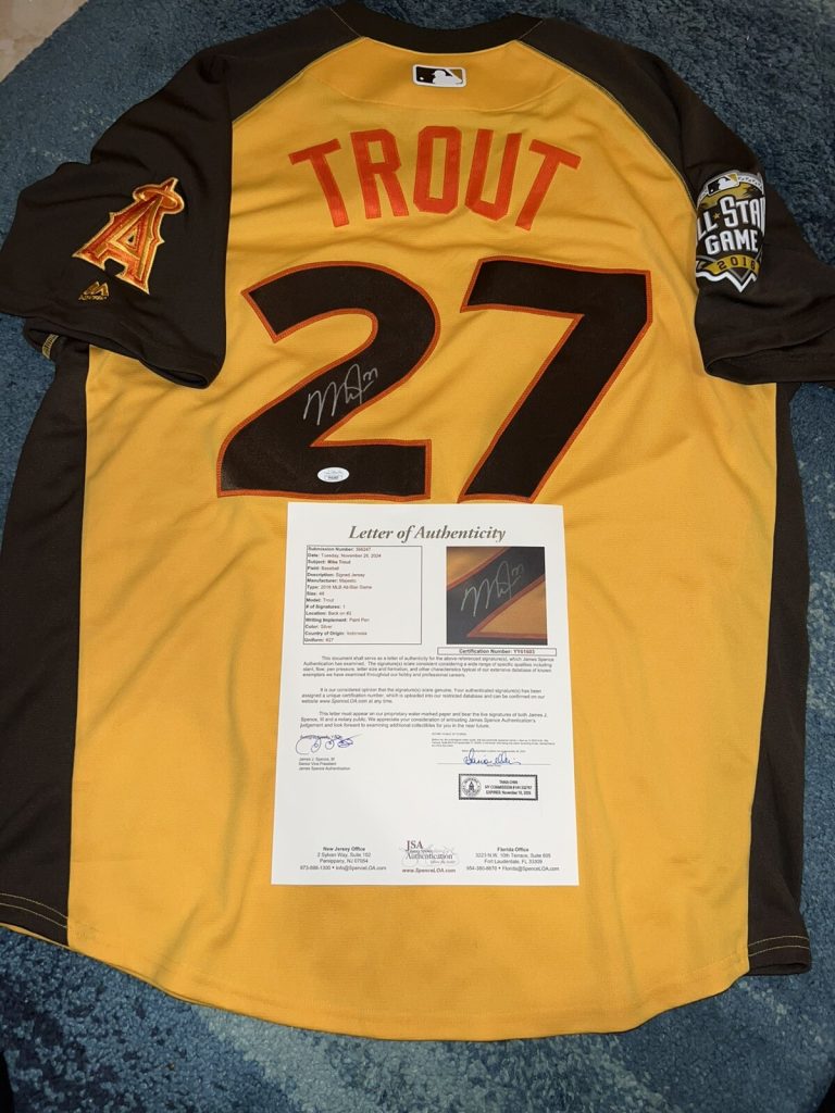 Mike Trout Signed 2016 All Star Game Jersey Los Angeles Angels Legend JSA LOA
