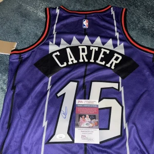 Vince Carter Signed Toronto Raptors Jersey All Star Legend JSA Auth
