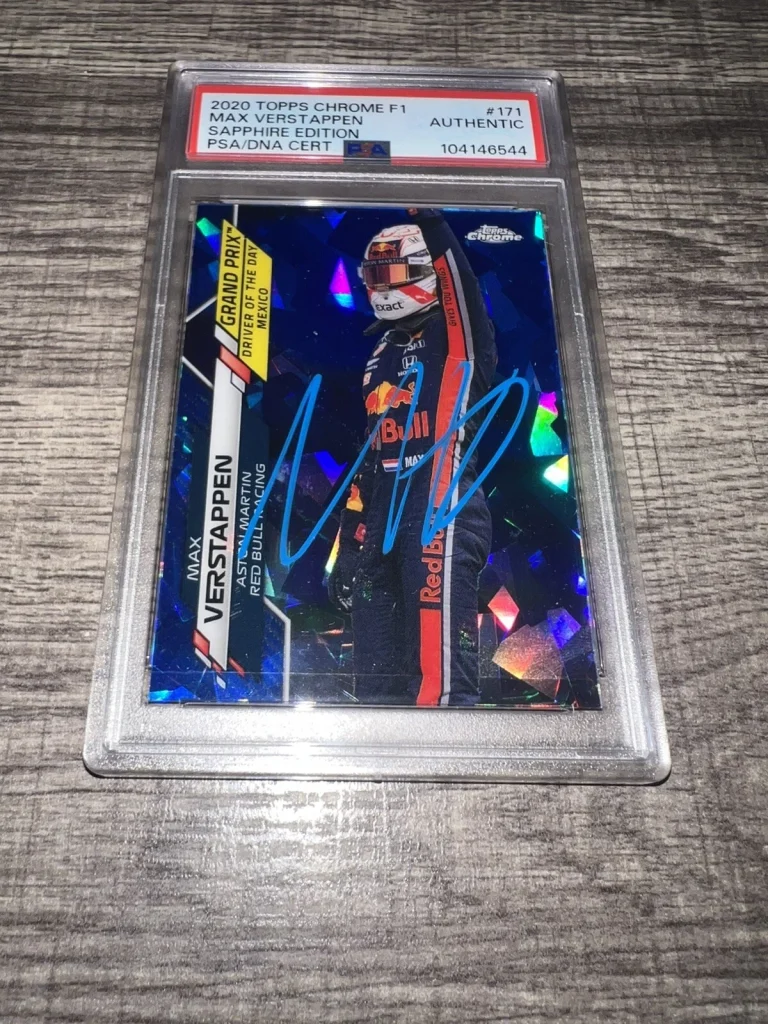 Max Verstappen Signed 2020 Topps Chrome Sapphire F1 Card #171 Rookie PSA/DNA