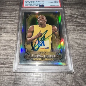 Usain Bolt Signed 2024 Allen & Ginter Trading Card #208 Chrome Refractor PSA/DNA