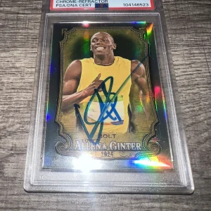Usain Bolt Signed 2024 Allen & Ginter Trading Card #208 Chrome Refractor PSA #2