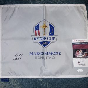 Sepp Straka Signed Official 2023 Ryder Cup Flag Marco Simone Champ JSA