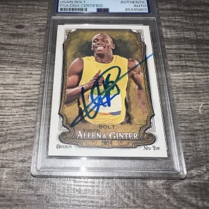 Usain Bolt Signed 2024 Allen & Ginter Trading Card #208 Legend PSA/DNA #2