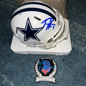 Tony Romo Signed Official Dallas Cowboys Mini Helmet Hall Of Fame Beckett
