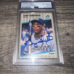 Gary Sheffield Signed 1989 Fleer Rookie Card Dodgers Marlins Tigers PSA/DNA