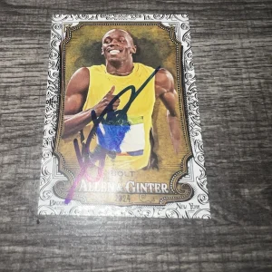 Usain Bolt Signed 2024 Allen & Ginter Trading Card #208 Foil Filigree