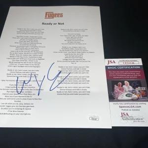 Wyclef Jean signed “Ready Or Not” Lyric Sheet Music SuperStar Fugees JSA