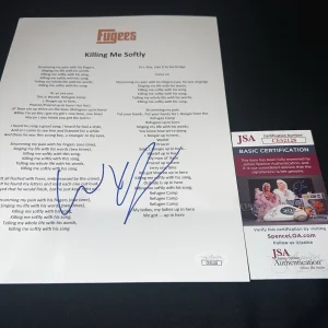 Wyclef Jean signed “Killing Me Softly” Lyric Sheet Music SuperStar Fugees JSA #2