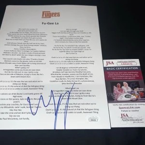 Wyclef Jean signed “Fu-Gee La” Lyric Sheet Music SuperStar Fugees JSA #2