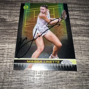 Magda Linette Signed 2024 Topps Chrome Trading Card 1st Tennis Superstar