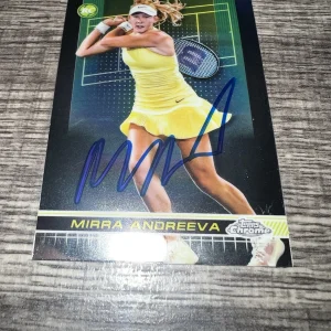 Mirra Andreeva Signed 2024 Topps Chrome Trading Card 1st Tennis Superstar