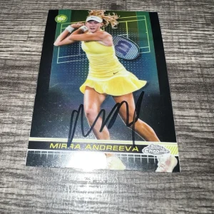 Mirra Andreeva Signed 2024 Topps Chrome Trading Card 1st Tennis Superstar #2