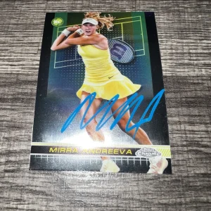Mirra Andreeva Signed 2024 Topps Chrome Trading Card 1st Tennis Superstar #3