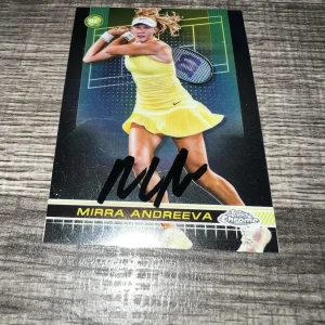 Mirra Andreeva Signed 2024 Topps Chrome Trading Card 1st Tennis Superstar #4