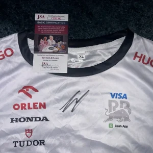 Liam Lawson Signed Visa Cash App Racing Shirt Formula 1 Superstar JSA Auth #3