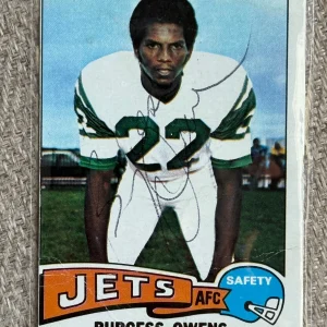 Burgess Owens SIGNED Autographed Auto NY Jets 1975 Topps Card RARE