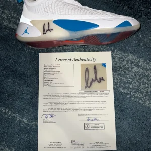 Luka Doncic Signed Shoe Air Jordan Luka 1 Size 13 Los Angeles Lakers JSA Auth