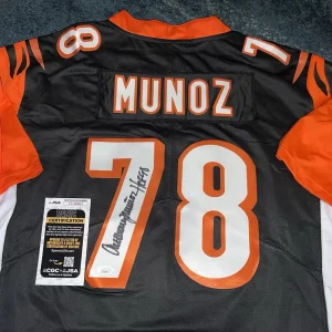 Anthony Munoz Signed Cincinnati Bengals Jersey HOF Legend Superstar JSA Auth