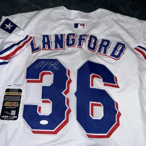 Wyatt Langford Signed Texas Rangers Jersey All Star Slugger JSA Auth
