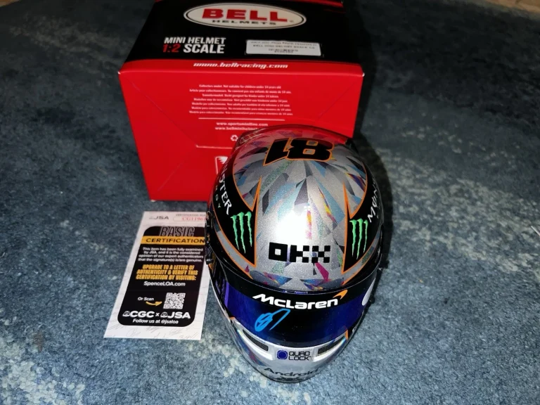 Oscar Piastri Signed Official 2024 Singapore GP Mini Helmet 1:2 McLaren JSA Auth