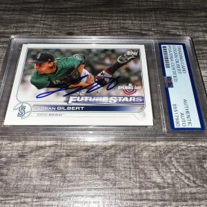 Logan Gilbert Signed 2022 Topps Opening Day Trading Card Mariners Ace PSA/DNA