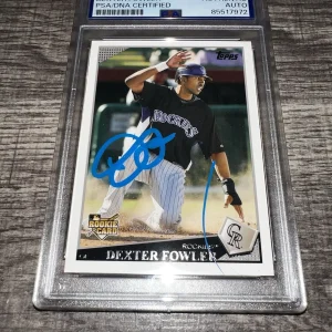 Dexter Fowler Signed 2009 Topps Rookie Trading Card Rockies Cubs PSA/DNA