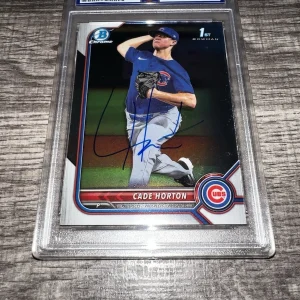 Cade Horton Signed 2022 1st Bowman Chrome Trading Card Chicago Cubs PSA/DNA