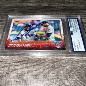 Francisco Lindor Signed 2015 Topps Update Rookie Trading Card Indians PSA/DNA #2