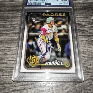 Jackson Merrill Signed 2024 Topps RC Trading Card San Diego Padres PSA/DNA #3