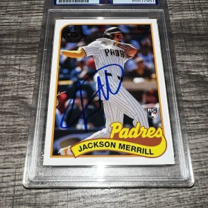 Jackson Merrill Signed 2024 Topps Update Trading Card San Diego Padres PSA #2
