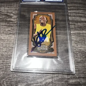 Usain Bolt Signed 2024 Allen & Ginter Trading Card Mini Gold Border PSA/DNA