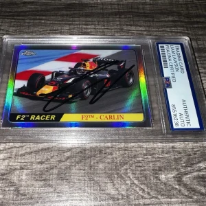 Liam Lawson Signed 2021 Topps Chrome F2 Card T68-LL Visa Cash App PSA/DNA