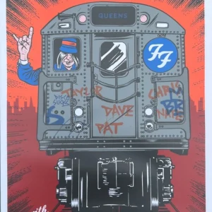 Foo Fighters SIGNED Auto Dave Grohl Citi Field NY Tour Poster 7/16 2015 Beckett