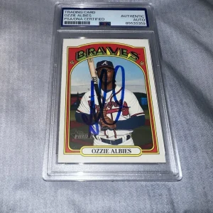 Ozzie Albies Signed 2021 Topps Heritage Trading Card #558 Atlanta Braves PSA/DNA